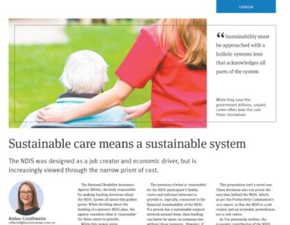 Business News Update: Sustainable Care Means A Sustainable System