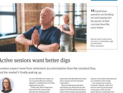 Business News Update: Active Seniors Want Better Digs