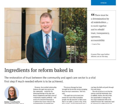 Business News Update: Ingredients For Reform Baked In