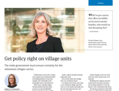 Business News Update: Get Policy Settings Right On Retirement Villages